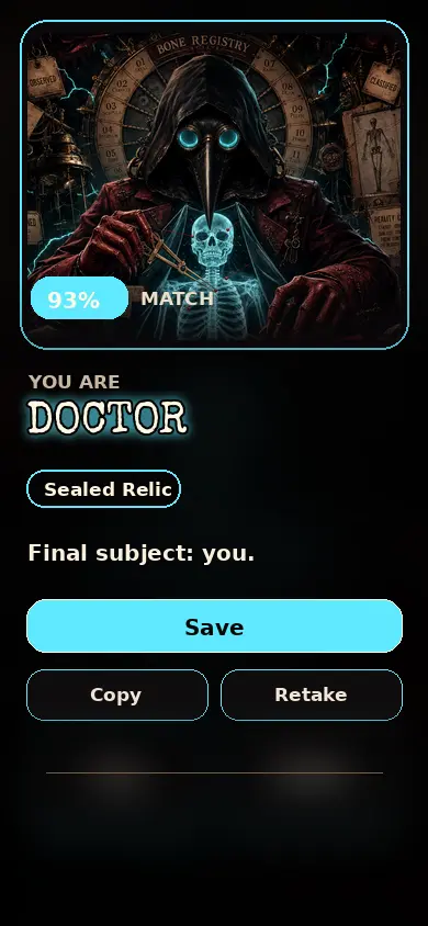 Doctor first-screen quiz result hero artwork for The Freak Circus