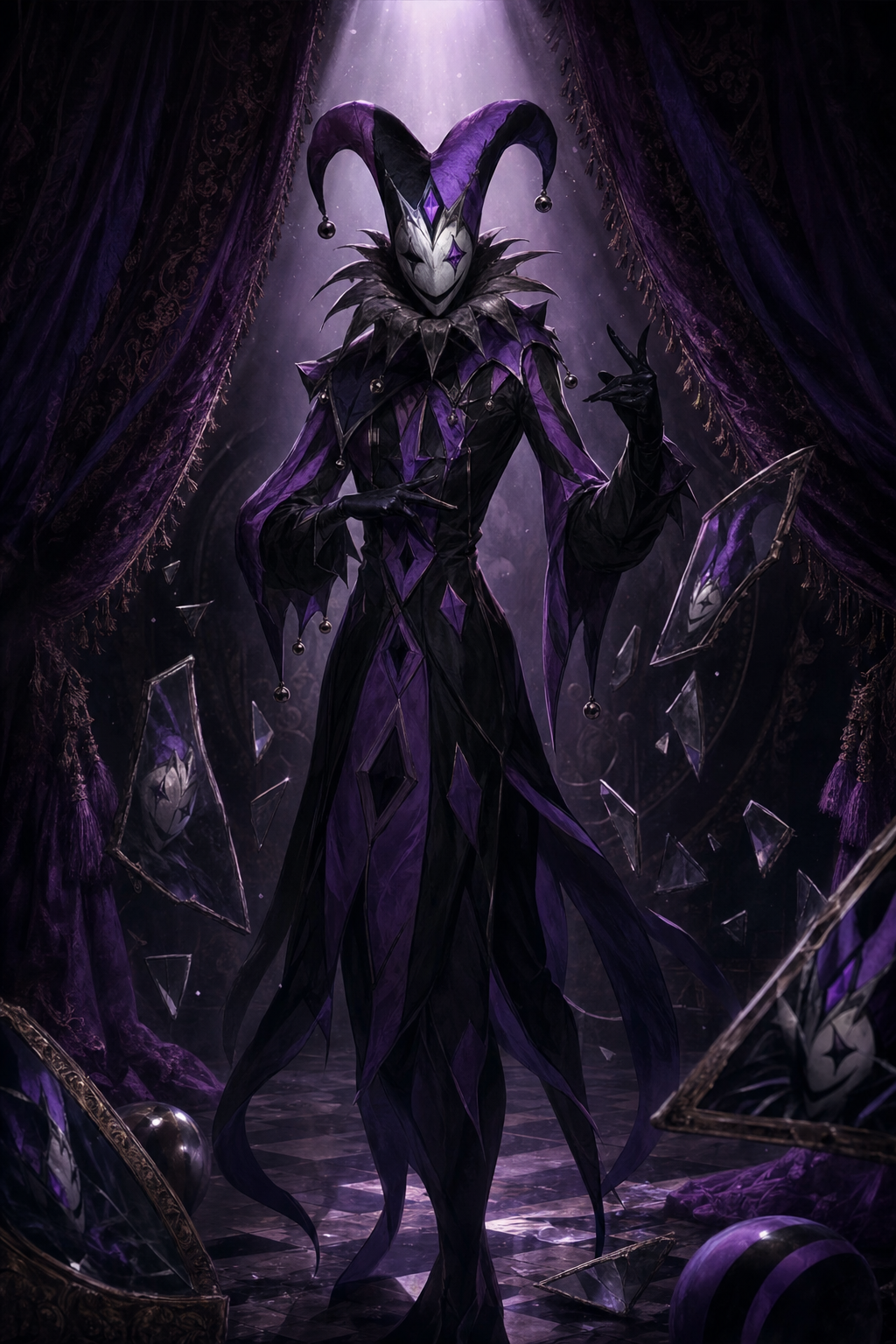 Unofficial fan-made Jester concept illustration, not official The Freak Circus artwork.