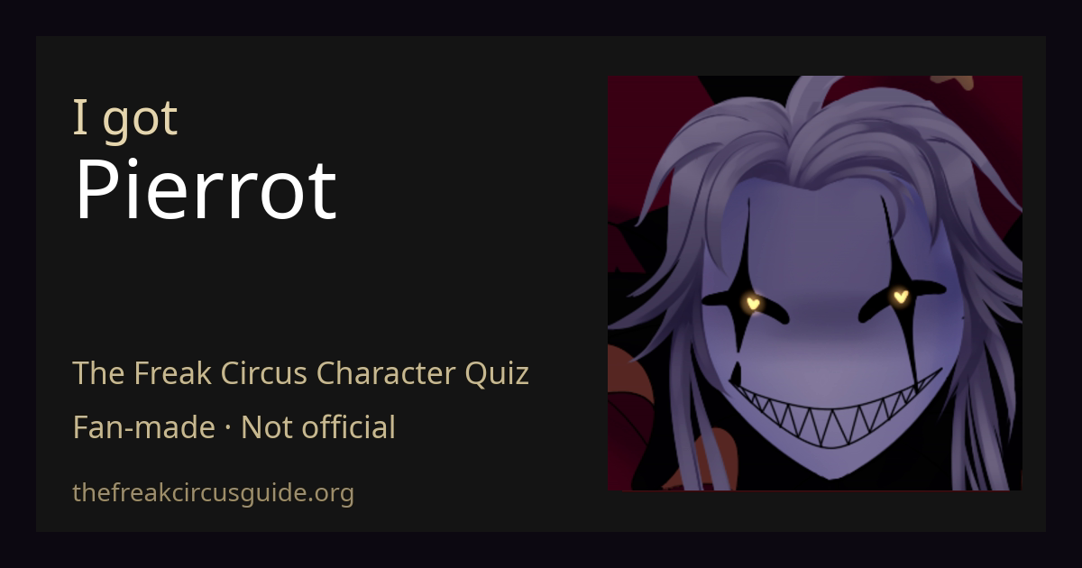 Fan-made Pierrot quiz result artwork used as a relationship guide cover
