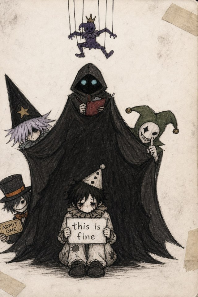 Fan-made The Freak Circus unsafe warning observation artwork